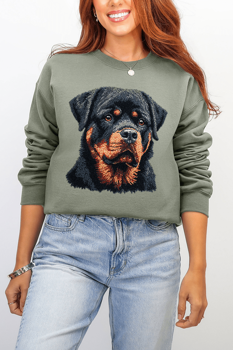 Faux Yarn Rottweiler Ecosmart Crewneck Sweatshirt - Wholesale Accessory Market