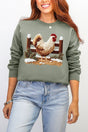 Faux Yarn Winter Chicken Ecosmart Crewneck Sweatshirt - Wholesale Accessory Market