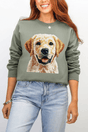 Faux Yarn Yellow Labrador Retriever Ecosmart Crewneck Sweatshirt - Wholesale Accessory Market