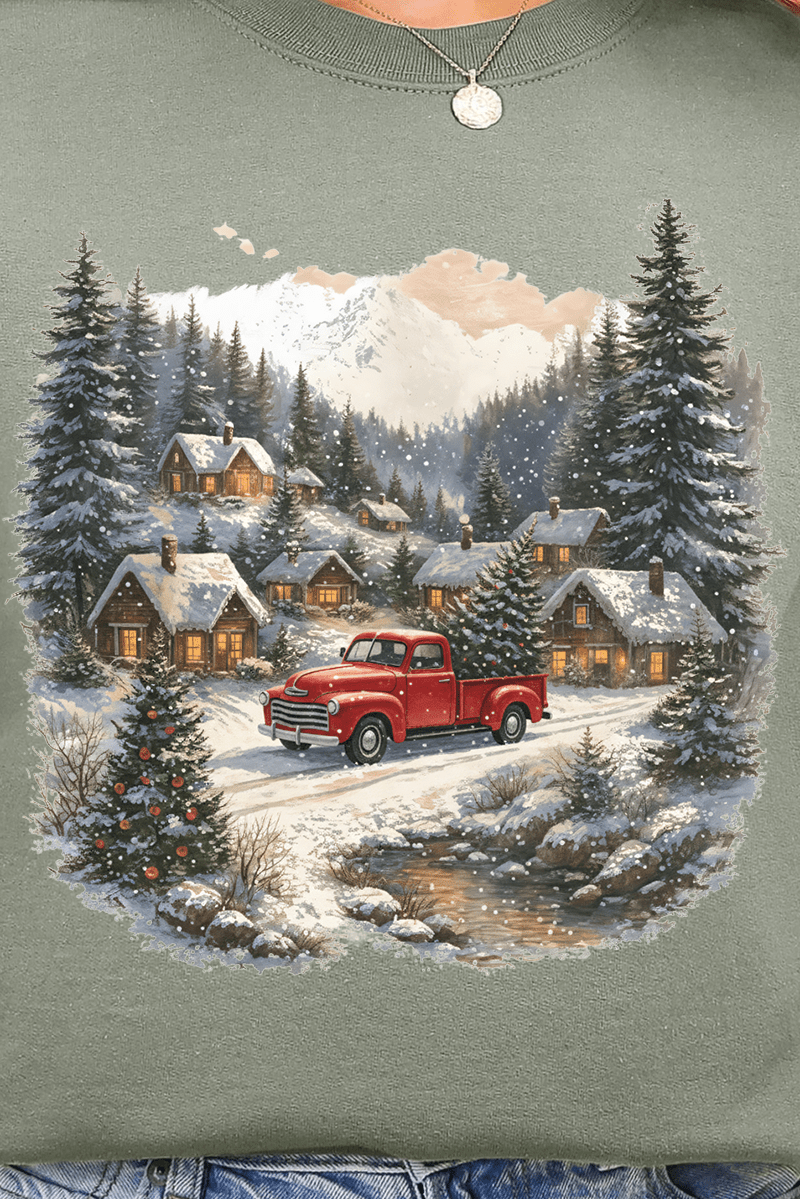 Snowfall On Main Street Ecosmart Crewneck Sweatshirt - Wholesale Accessory Market