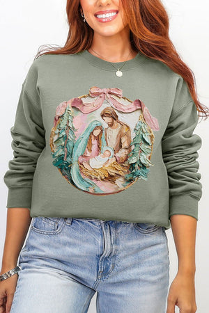 The Painted Baby Jesus Coquette Ecosmart Crewneck Sweatshirt - Wholesale Accessory Market