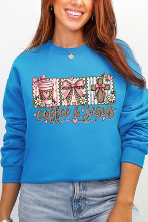 Coffee & Jesus Coquette Ecosmart Crewneck Sweatshirt - Wholesale Accessory Market