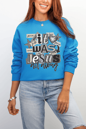 Monochromatic Jesus All Along Ecosmart Crewneck Sweatshirt - Wholesale Accessory Market