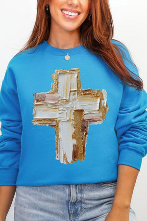 The Painted Gilded Cross Ecosmart Crewneck Sweatshirt - Wholesale Accessory Market