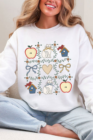 Heart & Home Quilt Ecosmart Crewneck Sweatshirt - Wholesale Accessory Market
