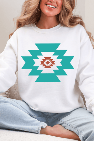 Punchy Aztec Ecosmart Crewneck Sweatshirt - Wholesale Accessory Market