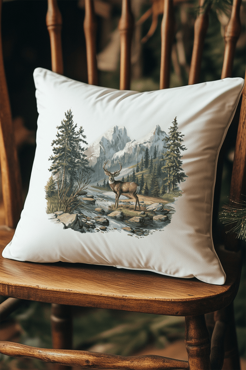 Alpine Deer Decorative Pillow Cover - Wholesale Accessory Market