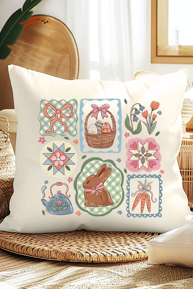 Blossom Bunny Patch Decorative Pillow Cover - Wholesale Accessory Market