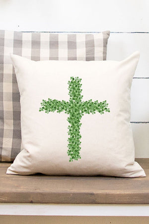 Boxwood Cross Decorative Pillow Cover - Wholesale Accessory Market