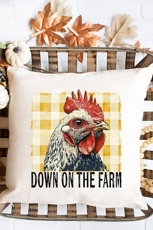 Down On The Farm Chicken Decorative Pillow Cover - Wholesale Accessory Market