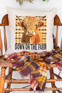 Down On The Farm Highland Cow Decorative Pillow Cover - Wholesale Accessory Market