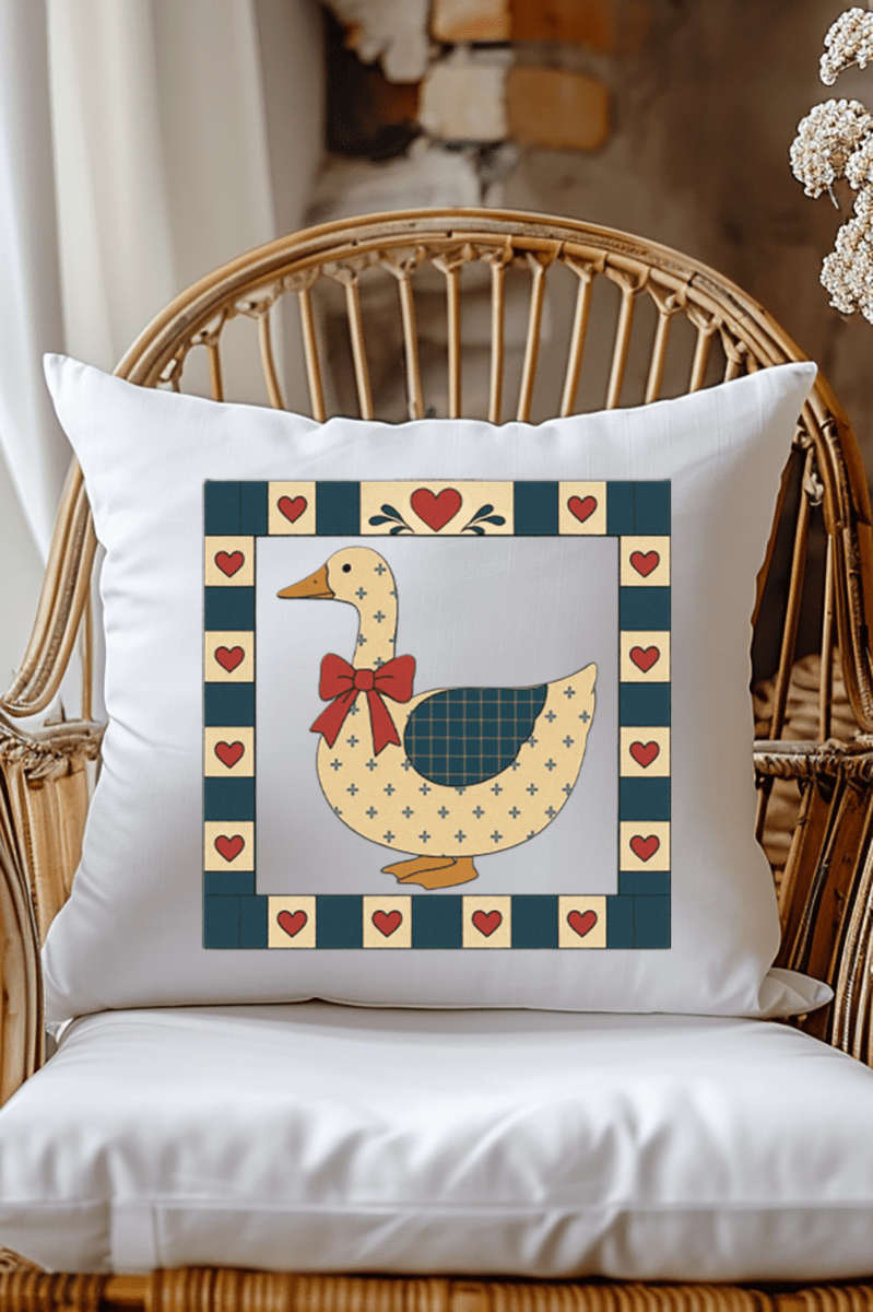 Farmhouse Folk Goose Decorative Pillow Cover - Wholesale Accessory Market