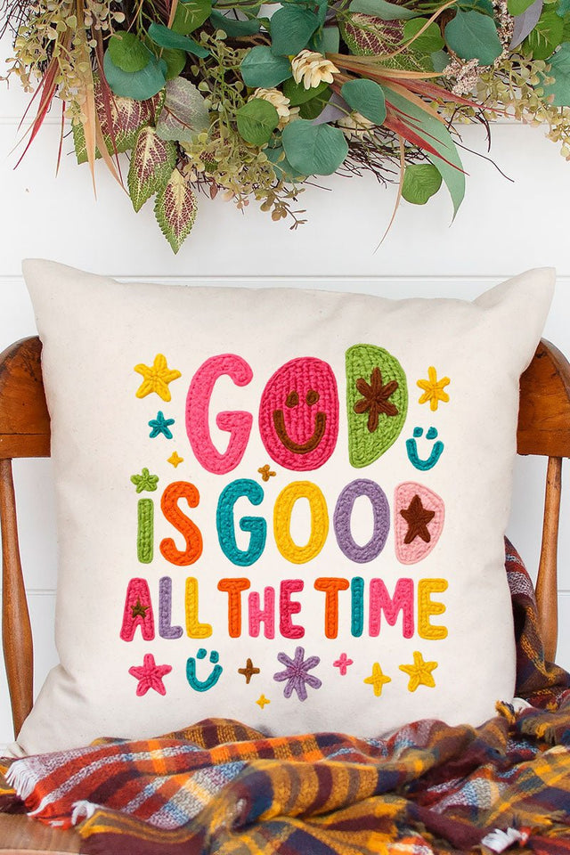 Faux Yarn God Is Good Decorative Pillow Cover - Wholesale Accessory Market