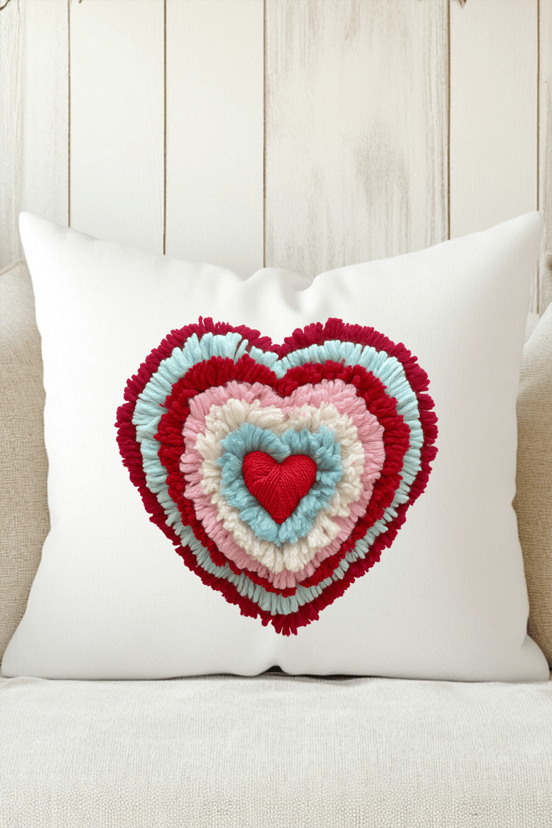 Faux Yarn Heart Collection Decorative Pillow Cover - Wholesale Accessory Market