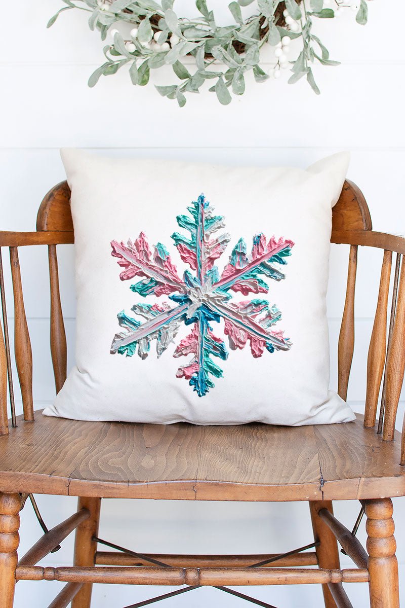 The Painted Snowflake Decorative Pillow Cover - Wholesale Accessory Market