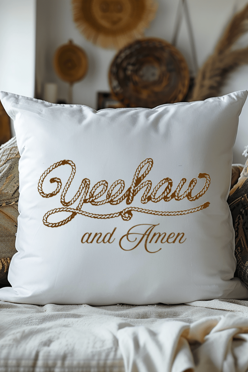 Yeehaw & Amen Decorative Pillow Cover - Wholesale Accessory Market