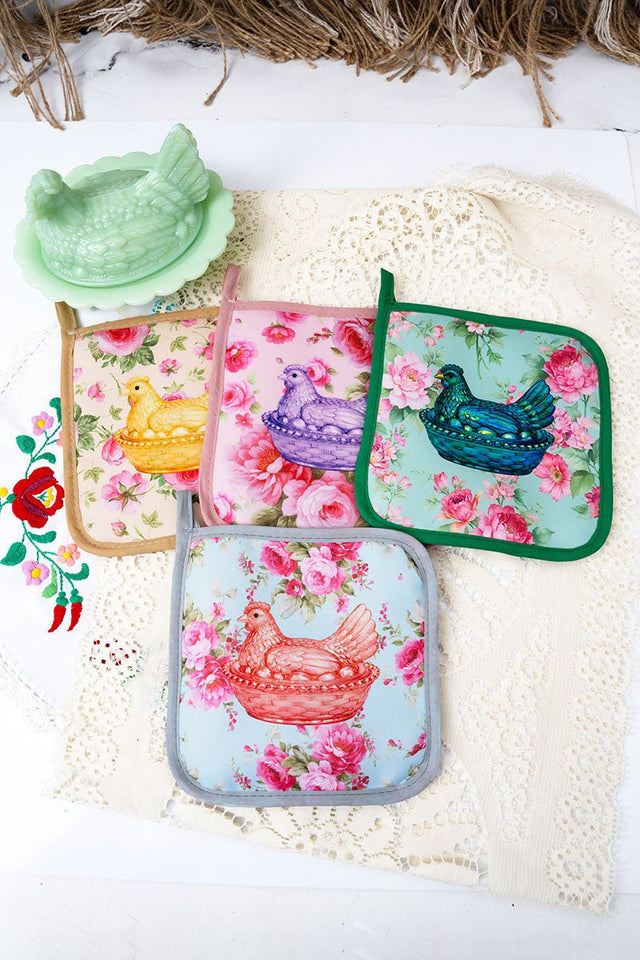 One Heirloom Hen Version 1 Pot Holder - Ships Assorted - Wholesale Accessory Market