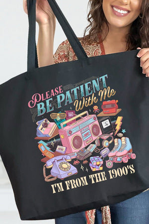 1900's Tech Throwback Canvas Jumbo Tote - Wholesale Accessory Market