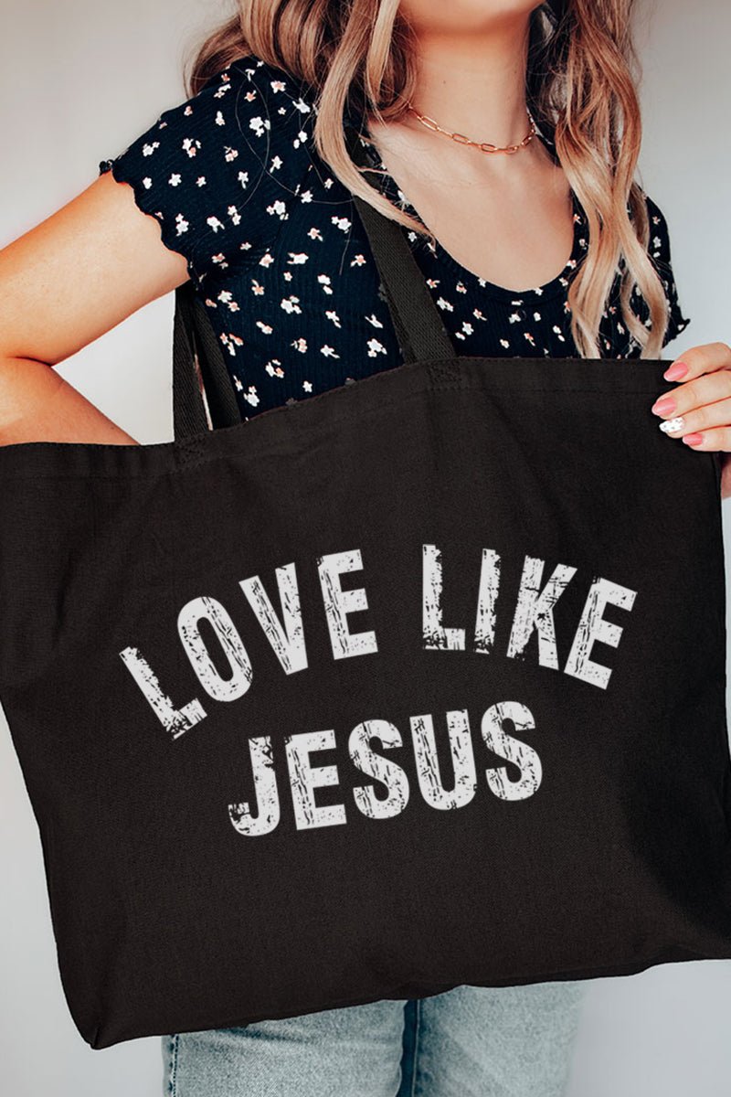 Arched Love Like Jesus Canvas Jumbo Tote - Wholesale Accessory Market