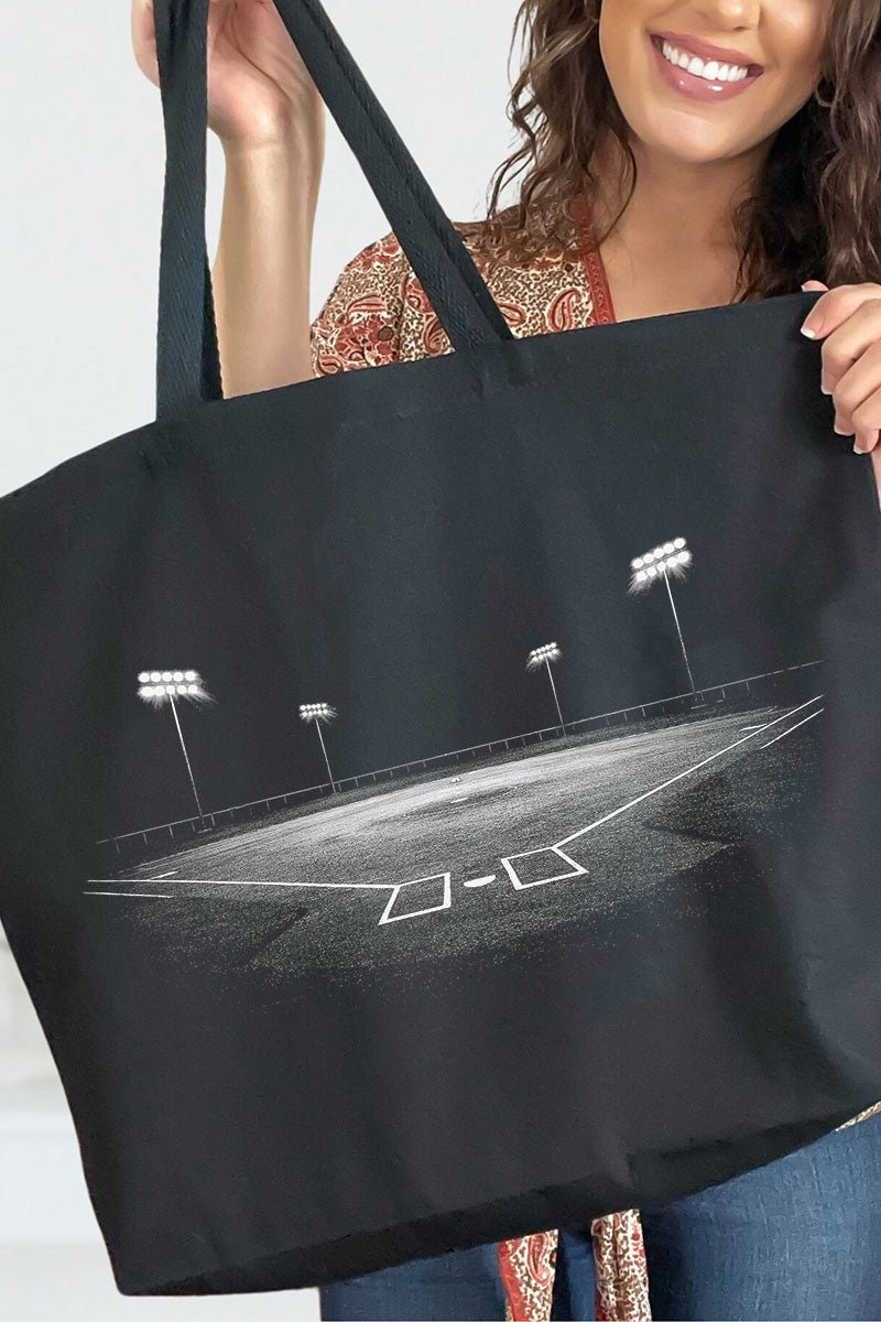 Baseball Lights Canvas Jumbo Tote - Wholesale Accessory Market