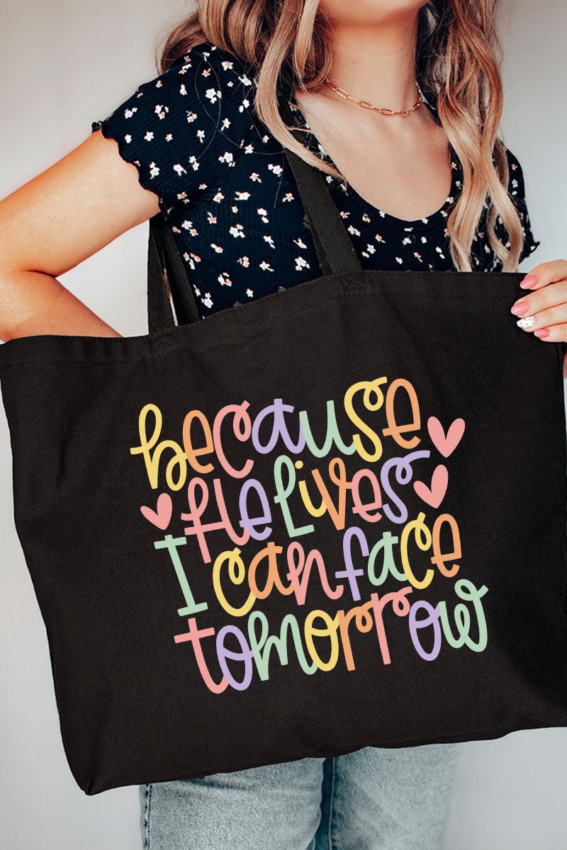 Because He Lives Canvas Jumbo Tote - Wholesale Accessory Market