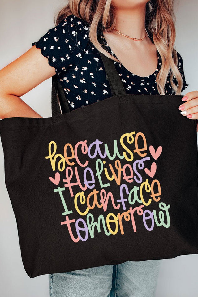 Because He Lives Canvas Jumbo Tote - Wholesale Accessory Market