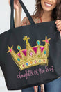 Bejeweled Daughter Of The King Canvas Jumbo Tote - Wholesale Accessory Market