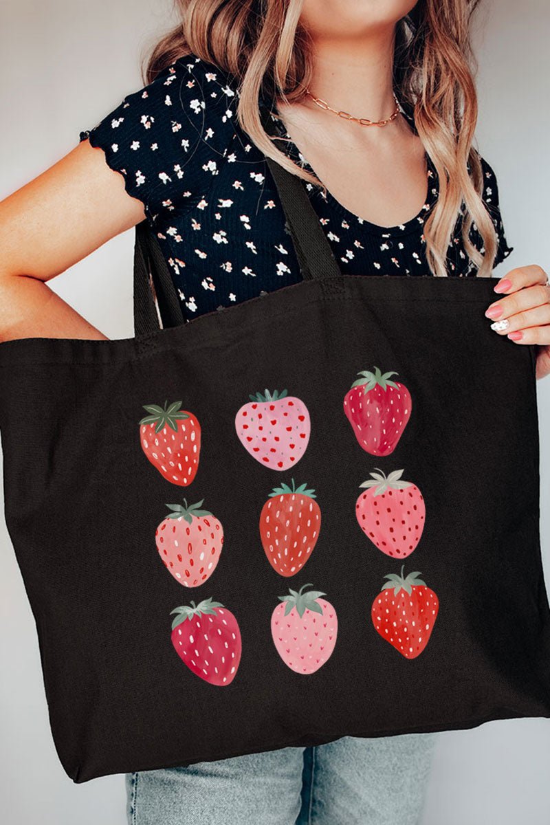 Berry Best Strawberries Canvas Jumbo Tote - Wholesale Accessory Market