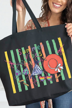 Bikini Summer Vibes Canvas Jumbo Tote - Wholesale Accessory Market