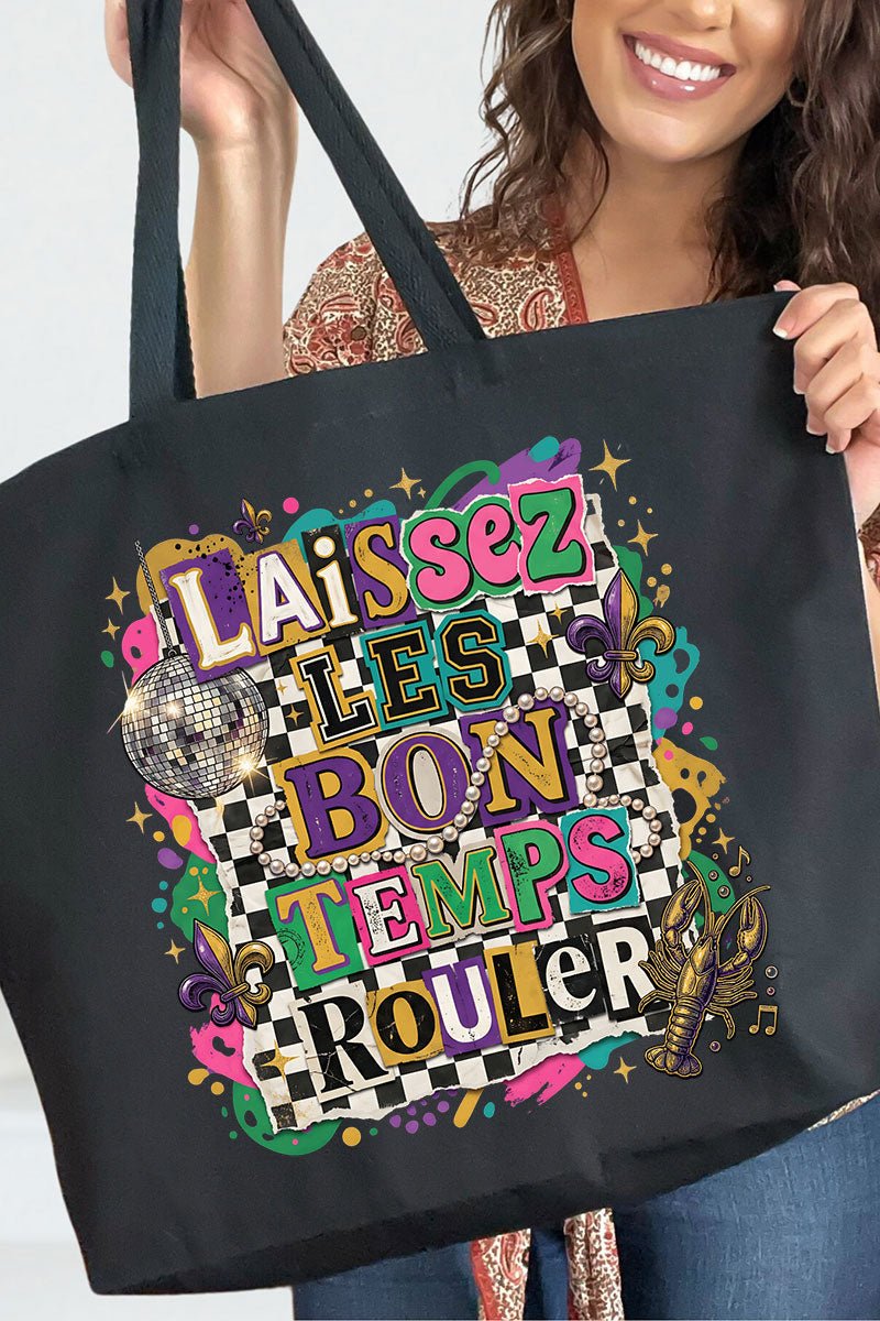 Bold Laissez Les Bon Temps Rouler Canvas Jumbo Tote - Wholesale Accessory Market