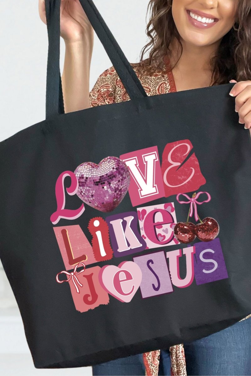 Bold Love Like Jesus Canvas Jumbo Tote - Wholesale Accessory Market