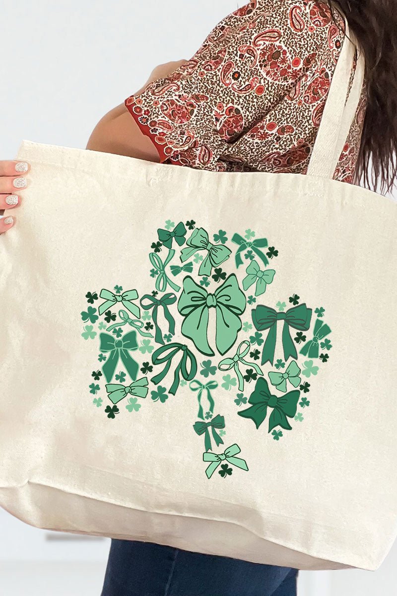 Bowleaf Clover Canvas Jumbo Tote - Wholesale Accessory Market