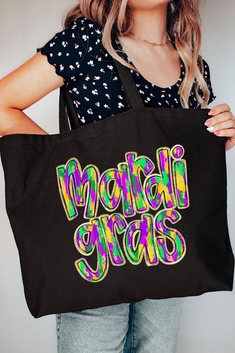 Brushed Mardi Gras Canvas Jumbo Tote - Wholesale Accessory Market