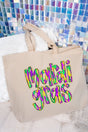 Brushed Mardi Gras Canvas Jumbo Tote - Wholesale Accessory Market