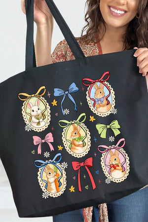 Bunny Meadow Canvas Jumbo Tote - Wholesale Accessory Market