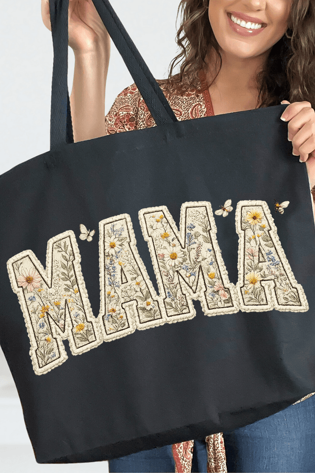 Buzzing Blooms Mama Canvas Jumbo Tote - Wholesale Accessory Market