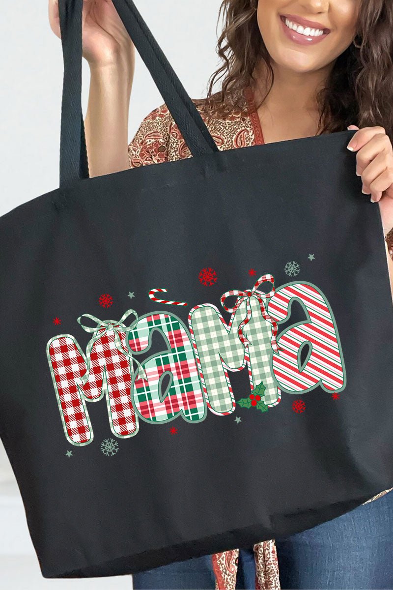 Candy Cane Lane Mama Canvas Jumbo Tote - Wholesale Accessory Market