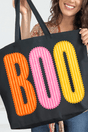 Candy Stripe Boo Canvas Jumbo Tote - Wholesale Accessory Market