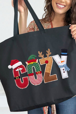 Christmas Characters Cozy Canvas Jumbo Tote - Wholesale Accessory Market