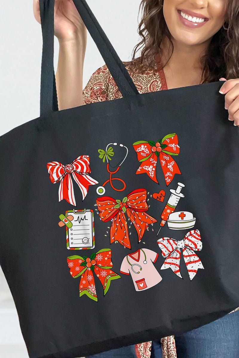Christmas Nurse Canvas Jumbo Tote - Wholesale Accessory Market