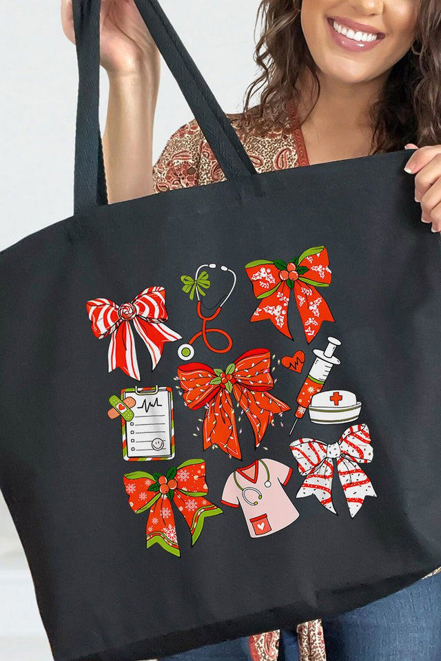 Christmas Nurse Canvas Jumbo Tote - Wholesale Accessory Market