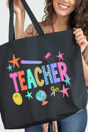 Classroom Charm Canvas Jumbo Tote - Wholesale Accessory Market