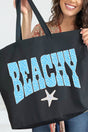 Coastal Beachy Leopard Canvas Jumbo Tote - Wholesale Accessory Market