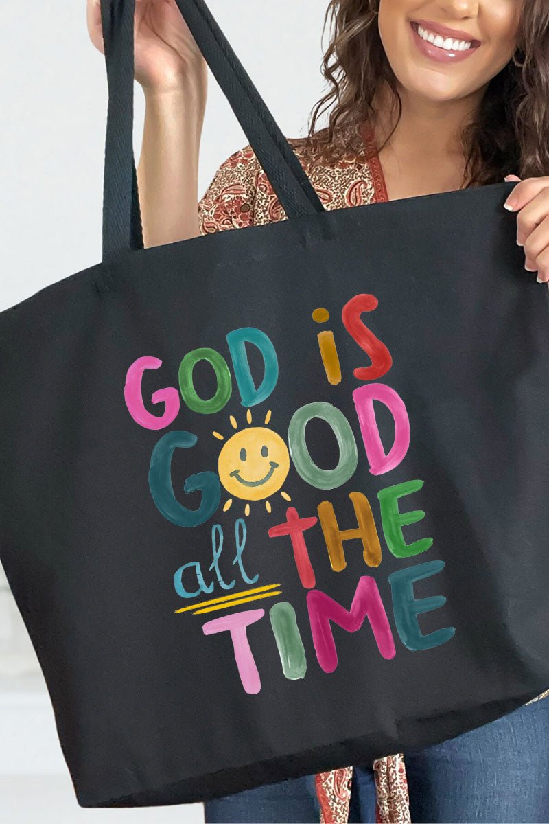 Colorful God Is Good Canvas Jumbo Tote - Wholesale Accessory Market