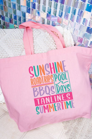 Colorful Summertime Canvas Jumbo Tote - Wholesale Accessory Market