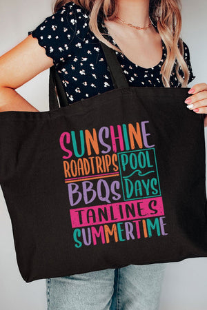 Colorful Summertime Canvas Jumbo Tote - Wholesale Accessory Market