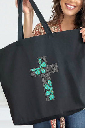 Concho Cross Canvas Jumbo Tote - Wholesale Accessory Market