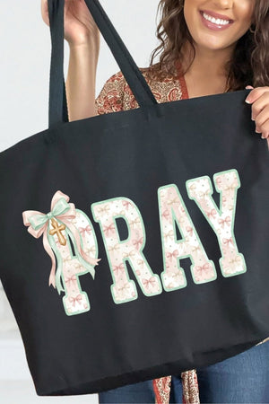 Coquette Cross Pray Canvas Jumbo Tote - Wholesale Accessory Market