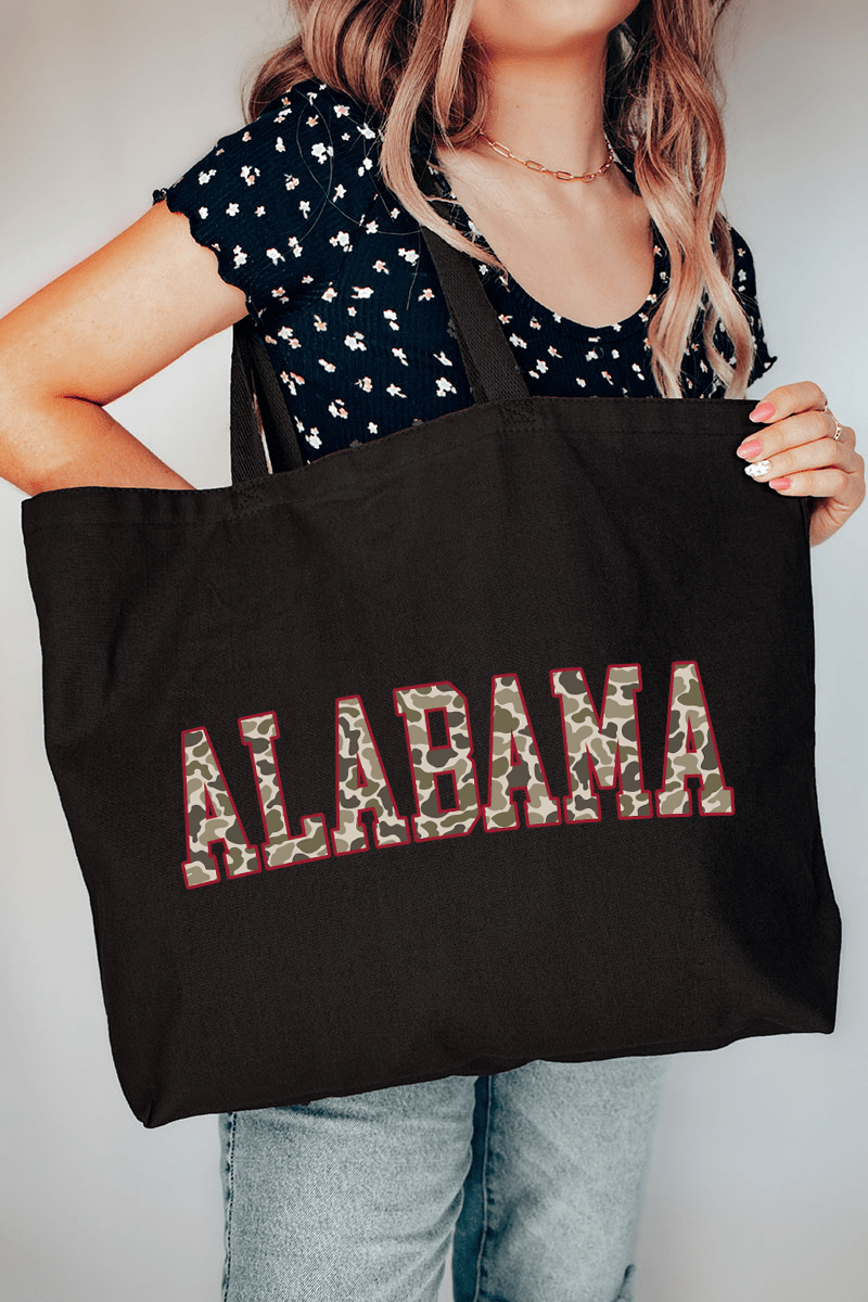 Crimson Alabama Camo Canvas Jumbo Tote - Wholesale Accessory Market