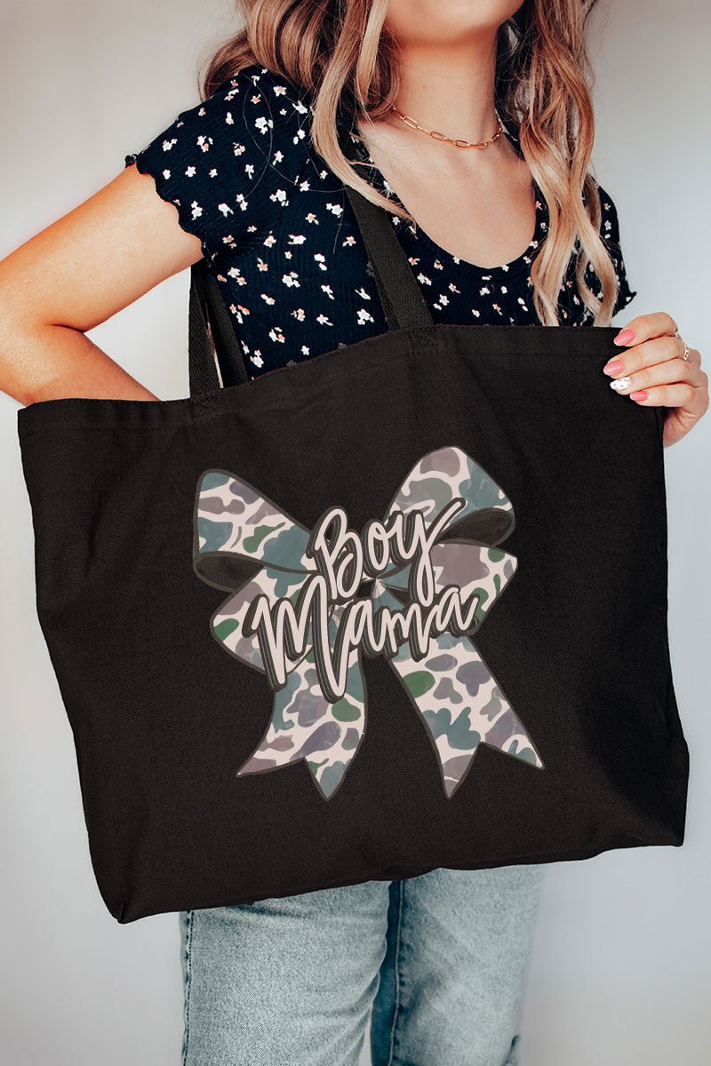 Distressed Boy Mama Coquette Canvas Jumbo Tote - Wholesale Accessory Market